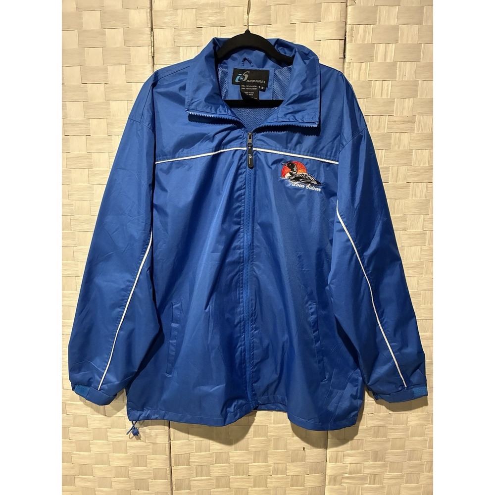 i5 Apparel Mens XL Blue Loon Saloon Full Zip Mesh Lined Windbreaker Jacket